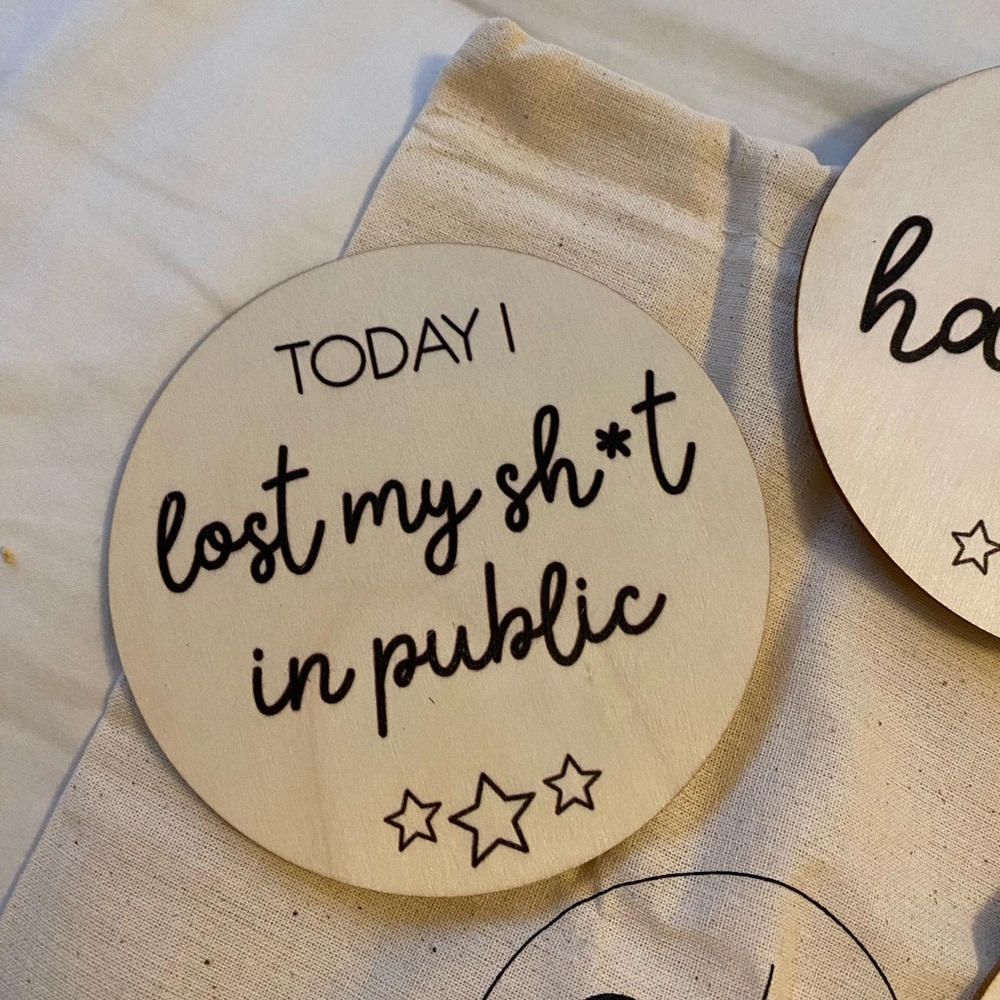 Baby FUN Milestone Wooden Discs - Picture 2 of 4